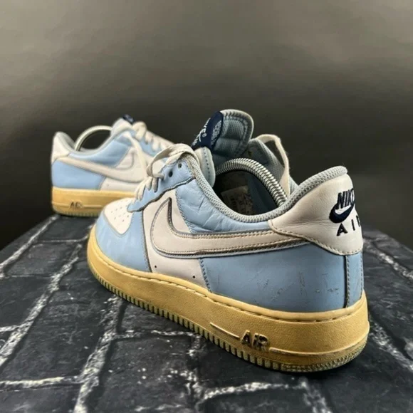 Vintage NIKE Air Force 1 Low Baby Sky Blue & White on Gum & Green - Picture 7 of 15
